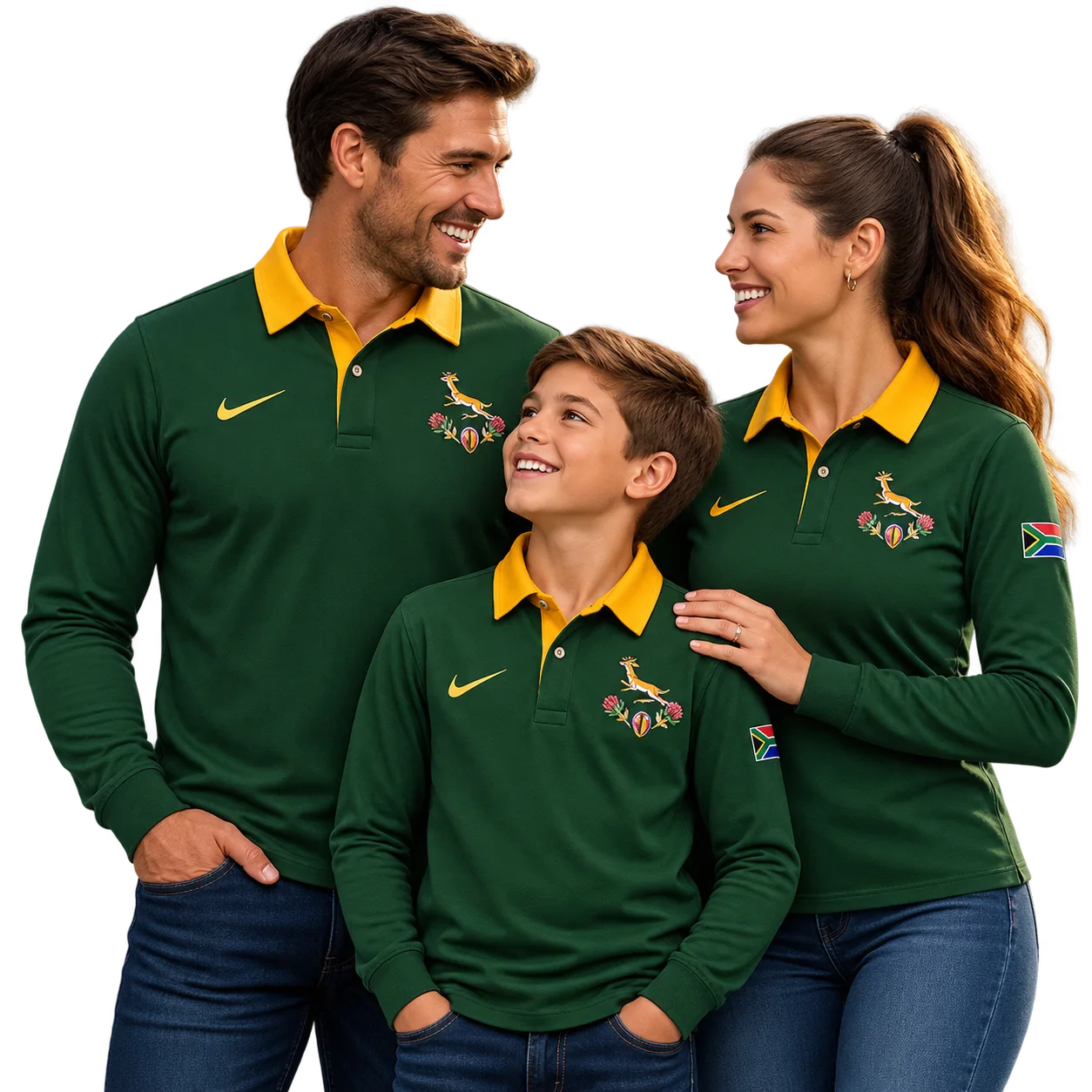 South African supporters in green and gold clothing