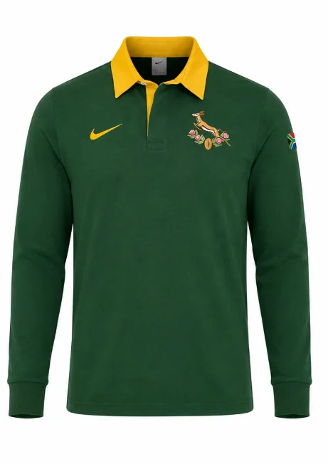 Springboks Heritage Long Sleeve Rugby Jersey front and back
